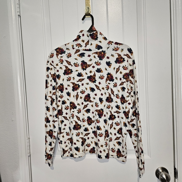 Basic Editions Vintage Harvest Cornucopia Mock Turtleneck | Fall Thanksgiving - Picture 1 of 5